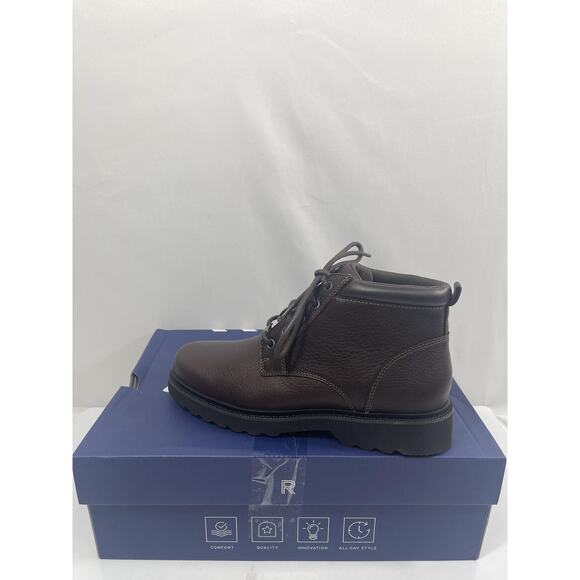 Rockport Boots Mens Size 8 Brown Leather Northfield Plain Toe Waterproof New Box main image 11